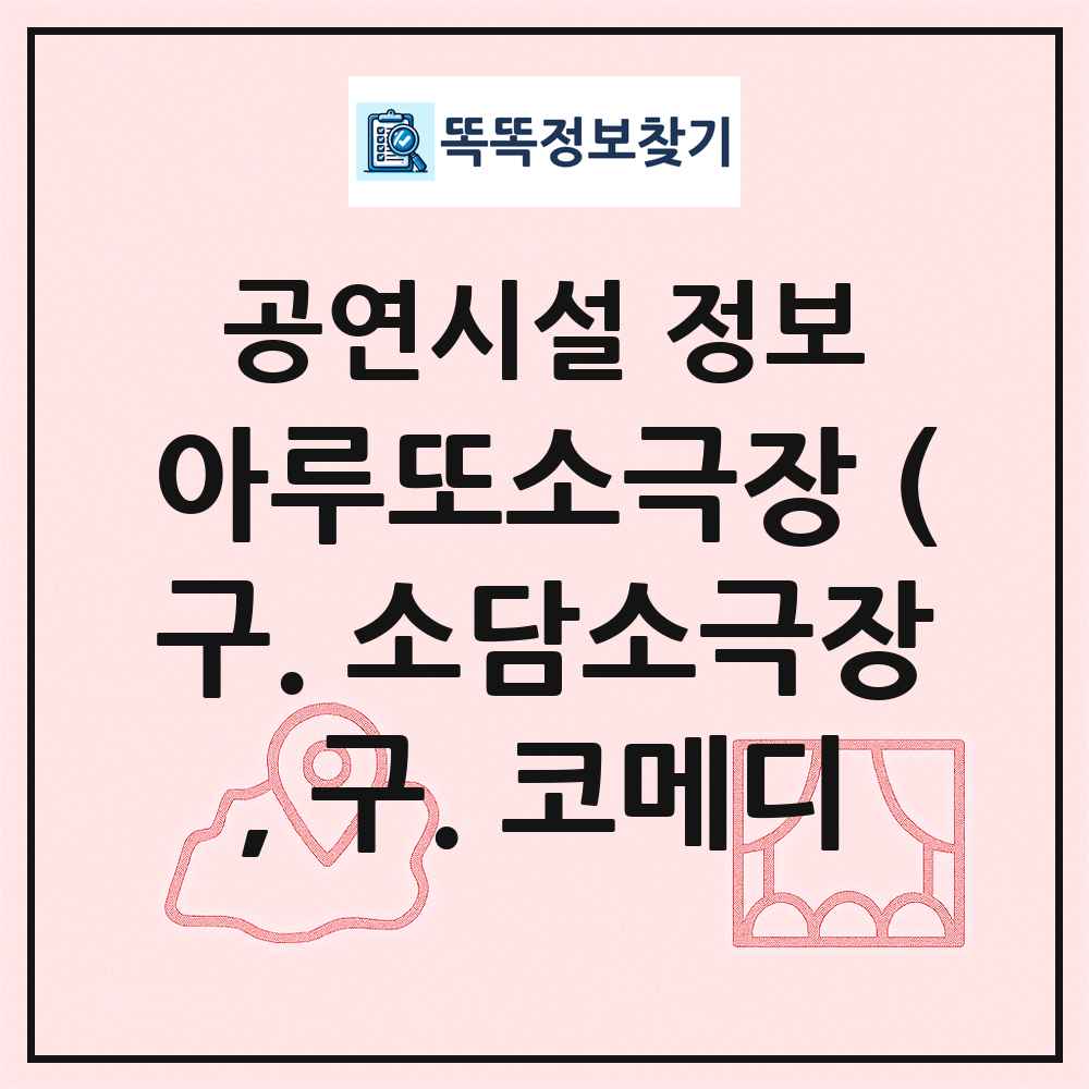 아루또소극장 (구. 소담소극장, 구. 코메디 최신 공연시설 정보