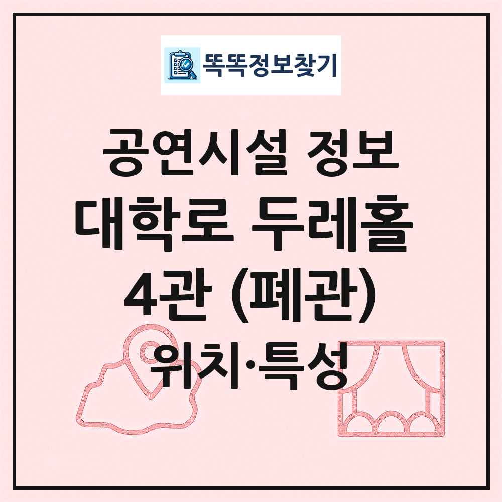 대학로 두레홀 4관 (폐관) 최신 공연시설 정보