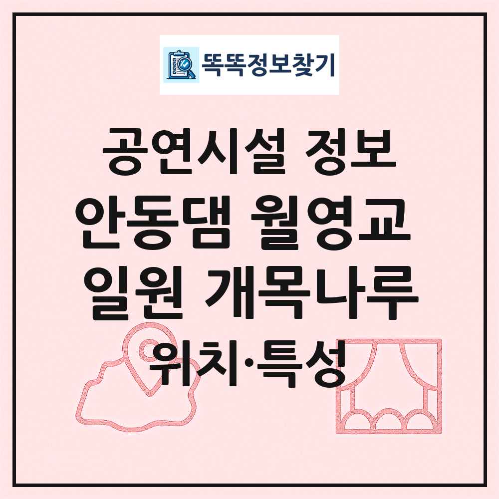 안동댐 월영교 일원 개목나루 최신 공연시설 정보