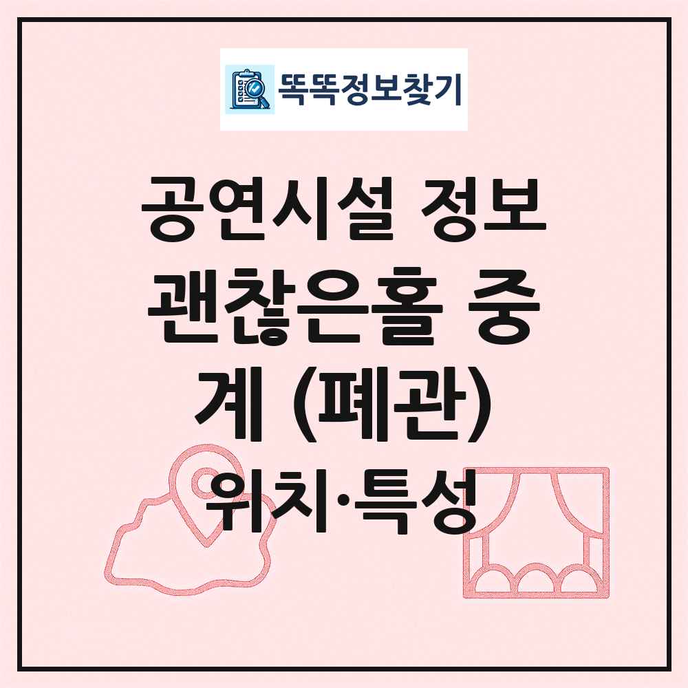 괜찮은홀 중계 (폐관) 최신 공연시설 정보