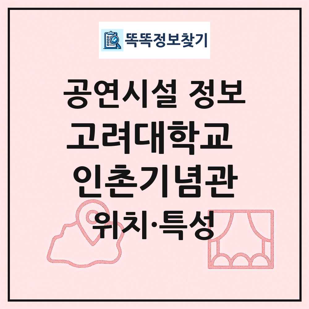 고려대학교 인촌기념관 최신 공연시설 정보