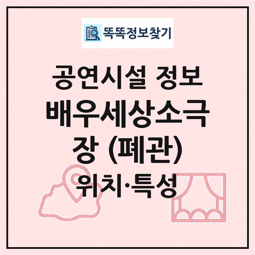 배우세상소극장 (폐관) 최신 공연시설 정보