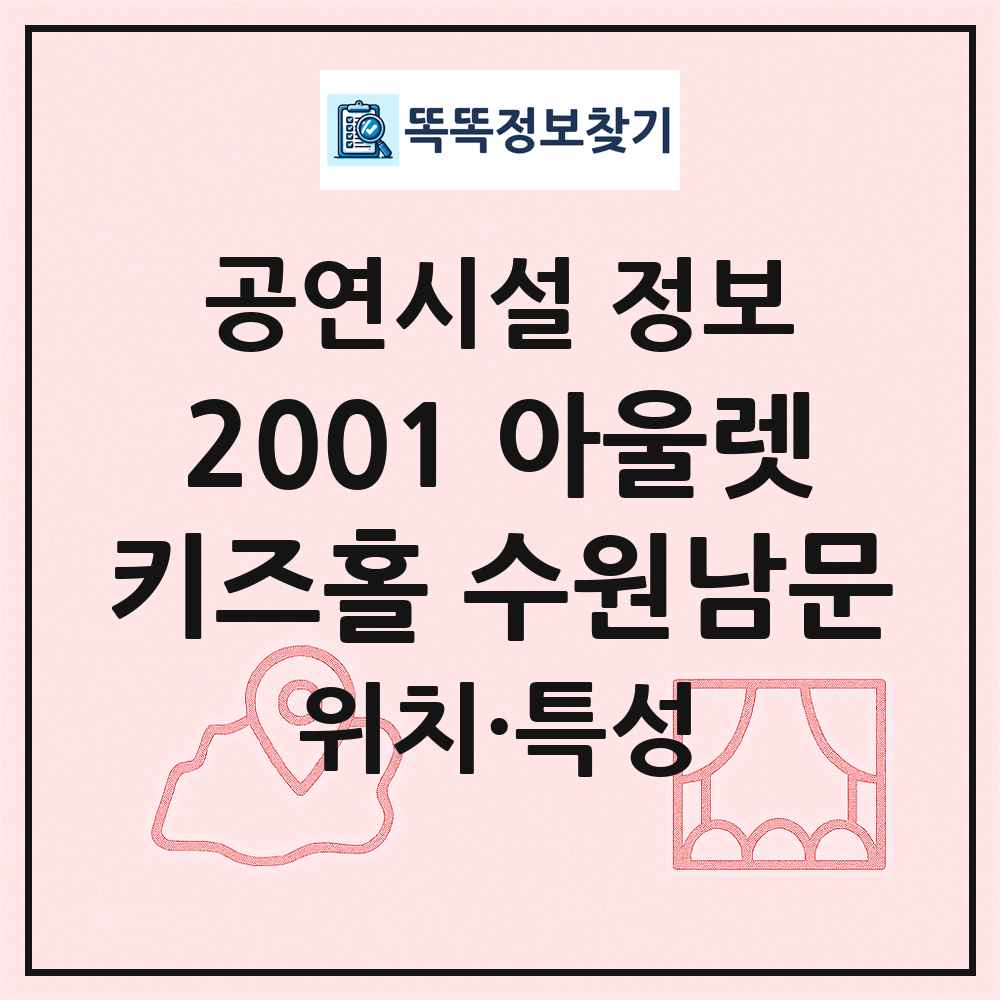아울렛키즈홀 수원남문 최신 공연시설 정보