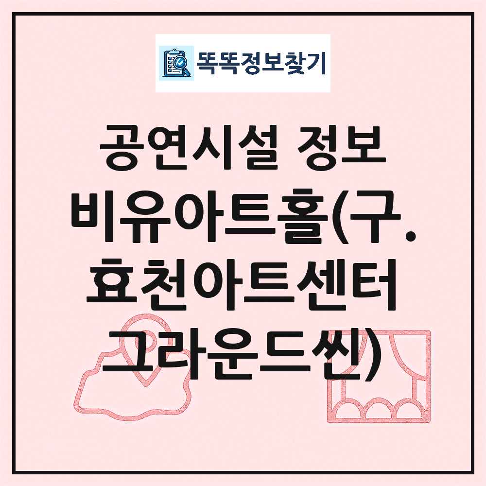 서울 종로구 비유아트홀 구 효천아트센터 그라운드씬 민간 대학로 공연시설 위치 및 정보