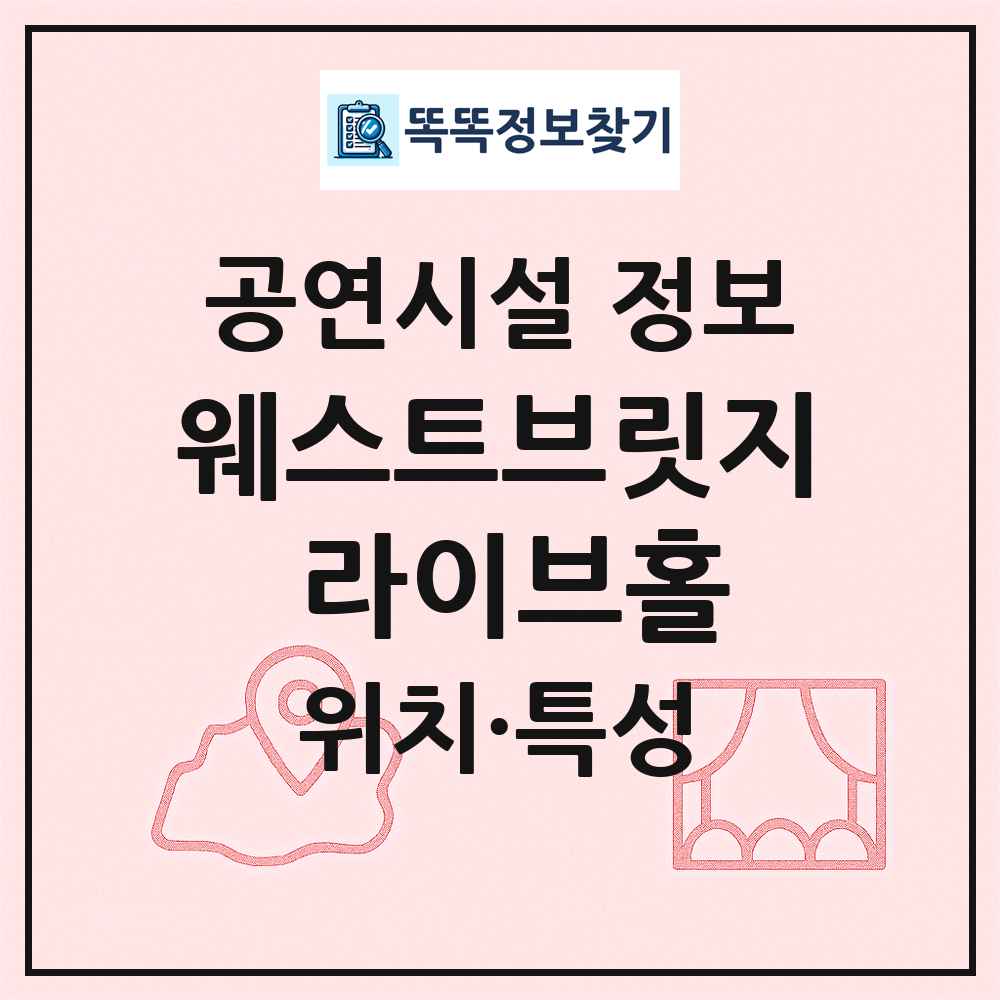 웨스트브릿지 라이브홀 최신 공연시설 정보