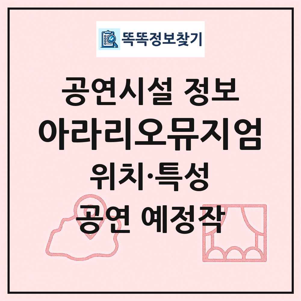 아라리오뮤지엄 최신 공연시설 정보