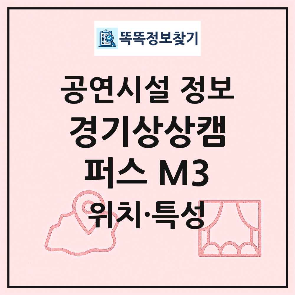 경기상상캠퍼스 M3 최신 공연시설 정보