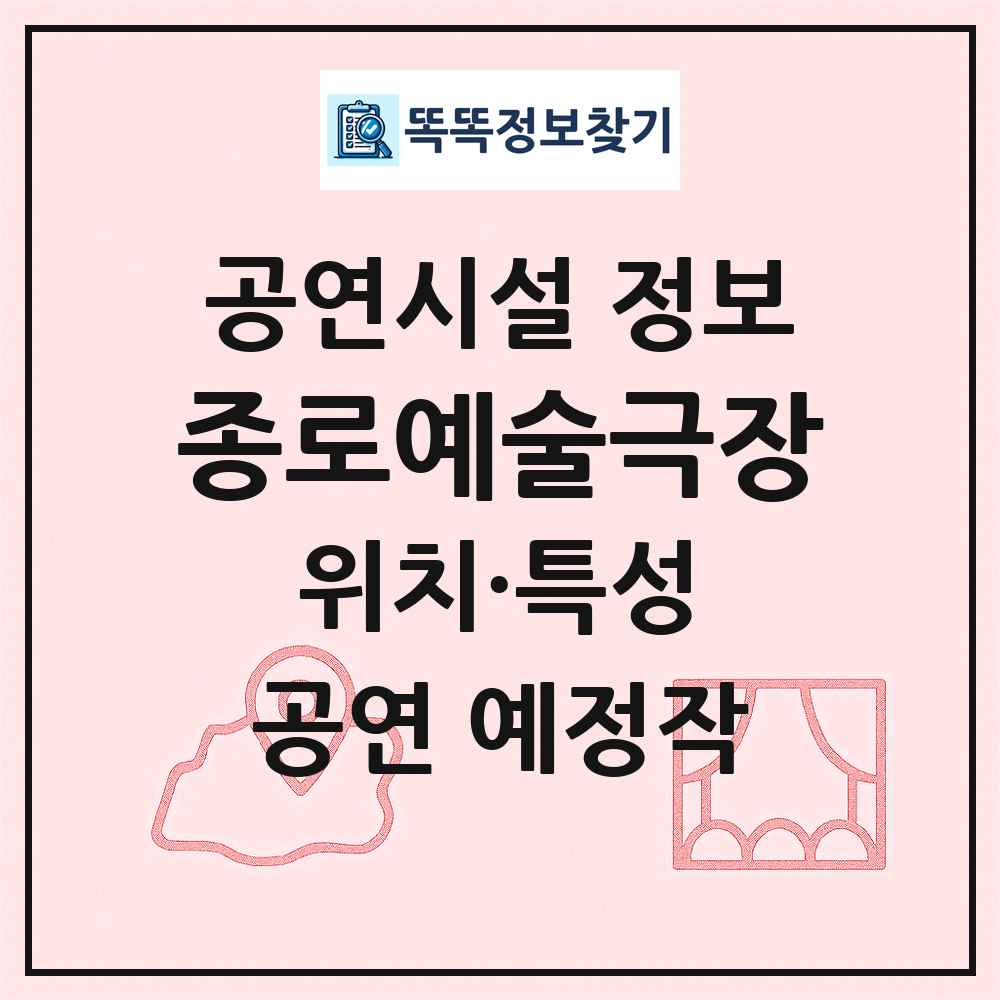 종로예술극장 최신 공연시설 정보