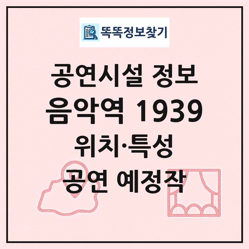 음악역 1939 최신 공연시설 정보