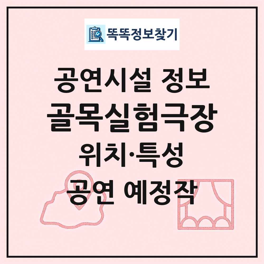 골목실험극장 최신 공연시설 정보