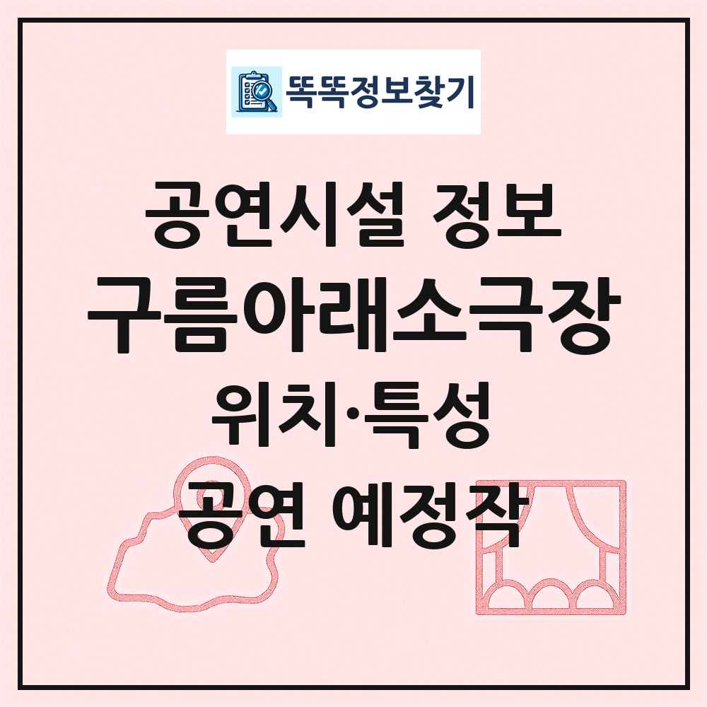 구름아래소극장 최신 공연시설 정보