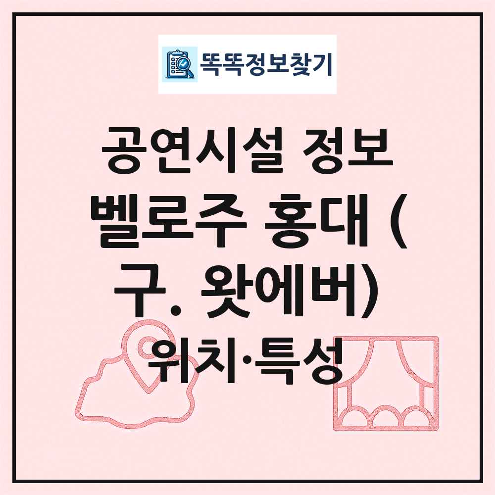 벨로주 홍대 (구. 왓에버) 최신 공연시설 정보