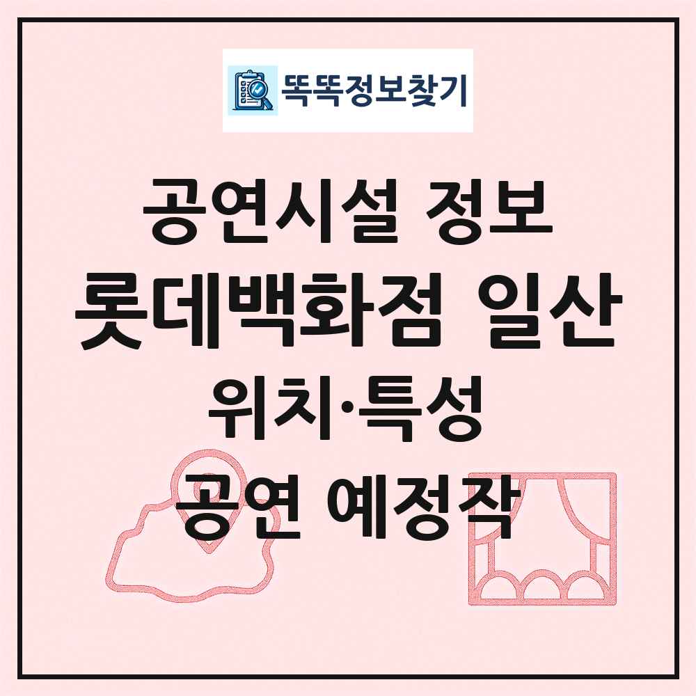 롯데백화점 일산 최신 공연시설 정보