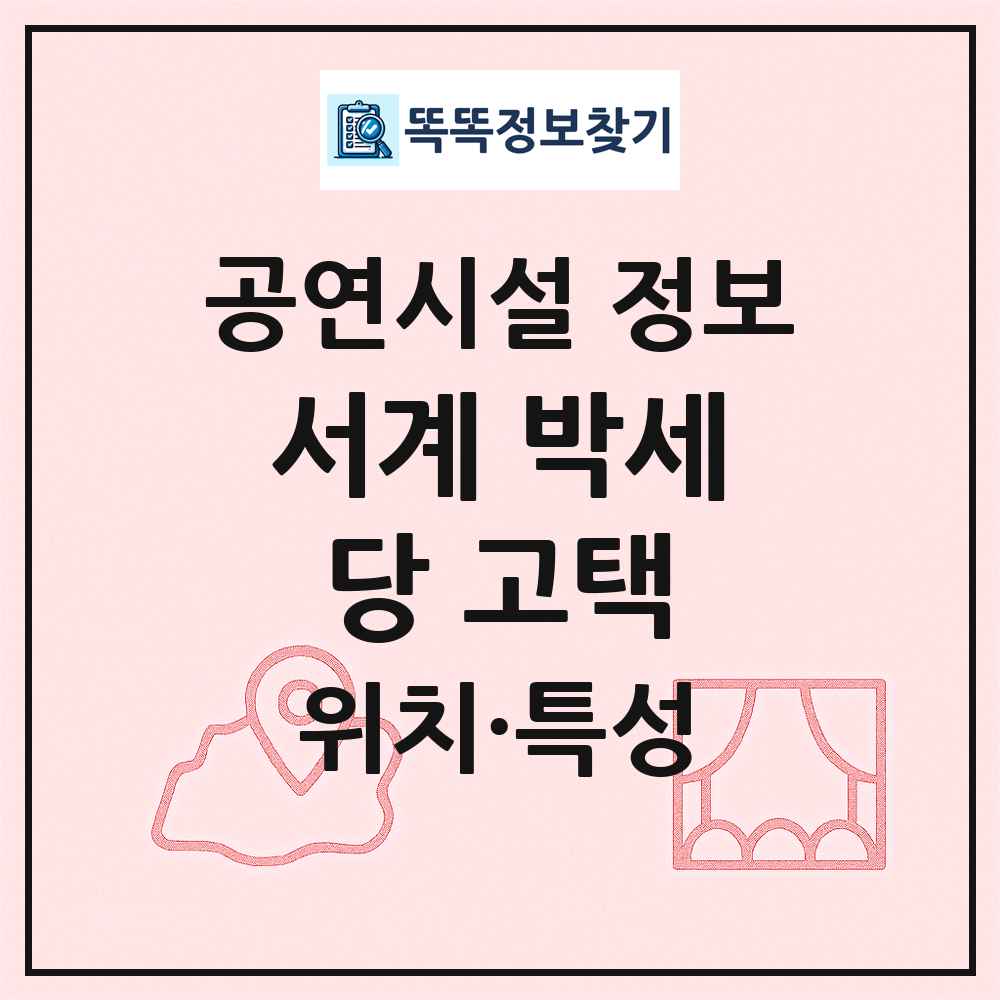서계 박세당 고택 최신 공연시설 정보