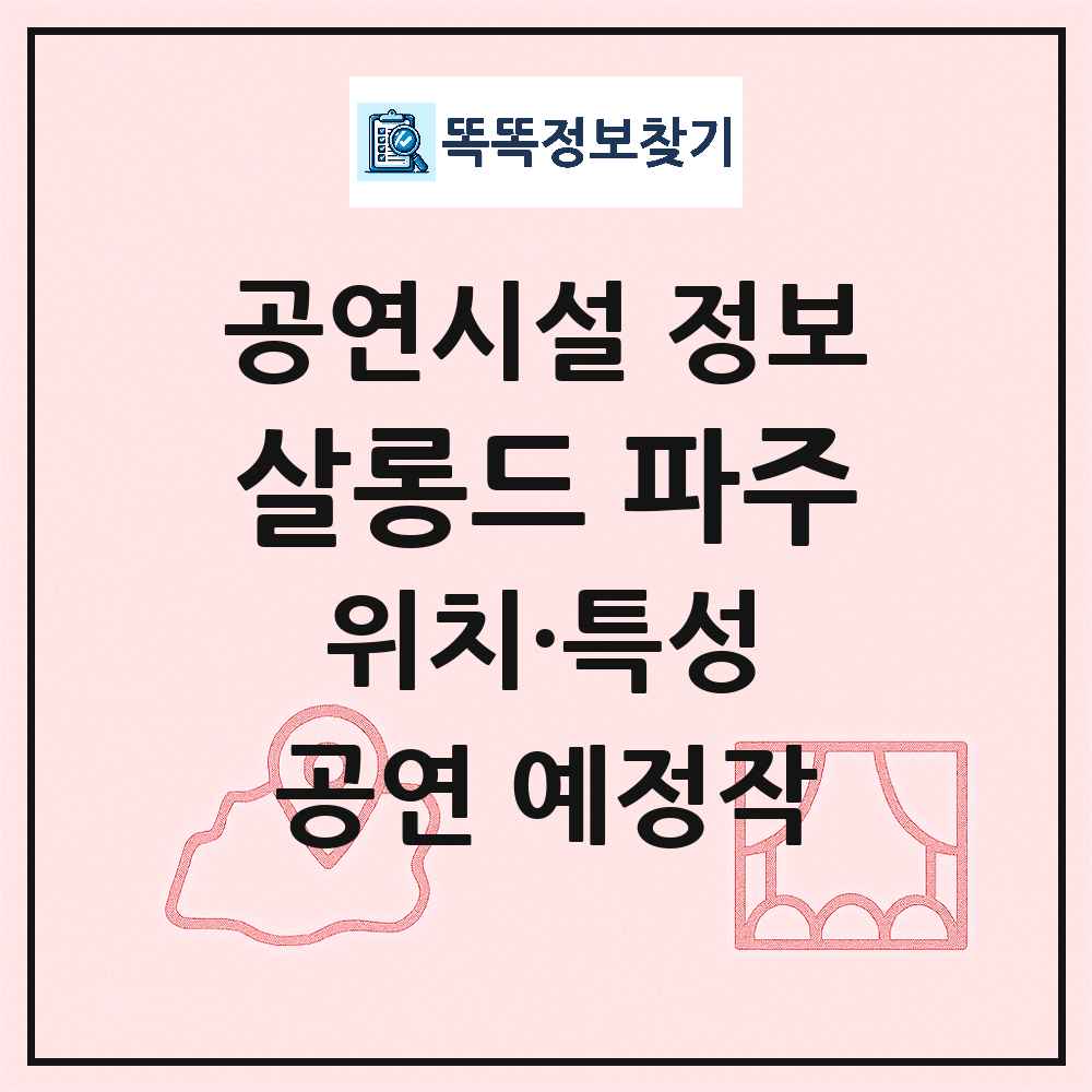 파주시 살롱드 파주 민간 대학로 외 공연시설 위치 및 정보