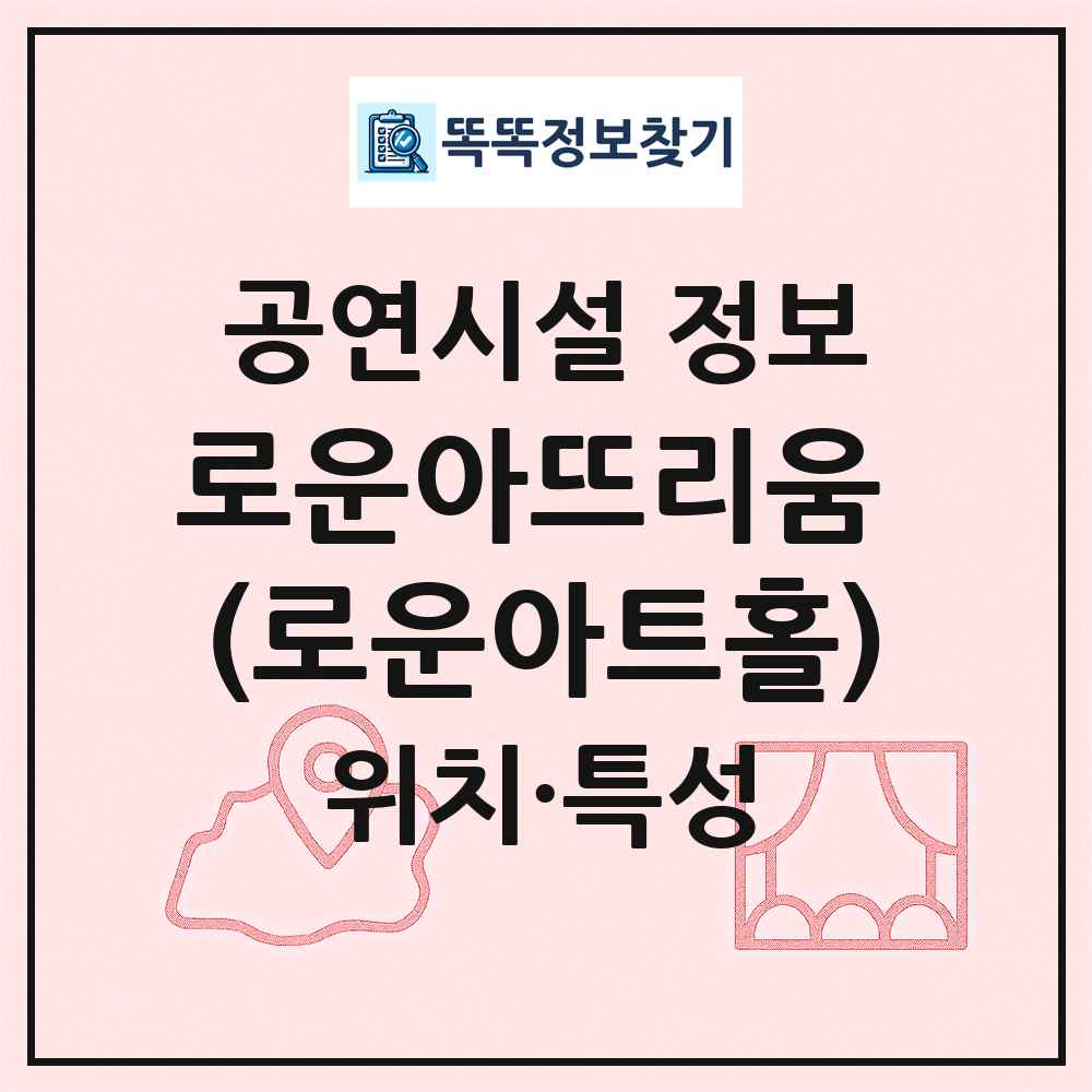 로운아뜨리움 (로운아트홀) 최신 공연시설 정보