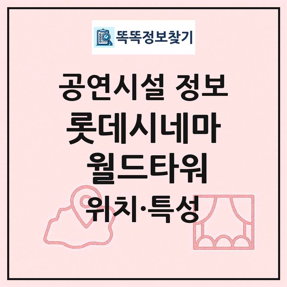 롯데시네마 월드타워 최신 공연시설 정보