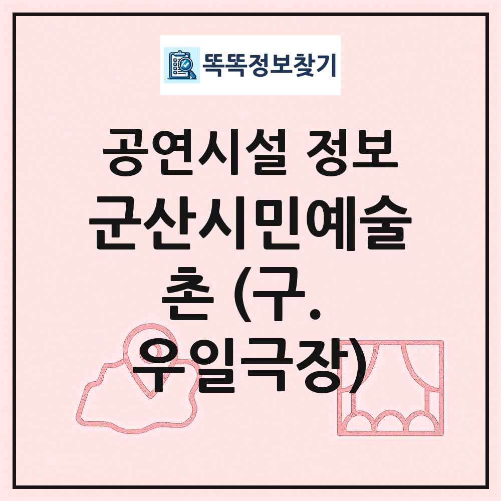 군산시민예술촌 (구. 우일극장) 최신 공연시설 정보