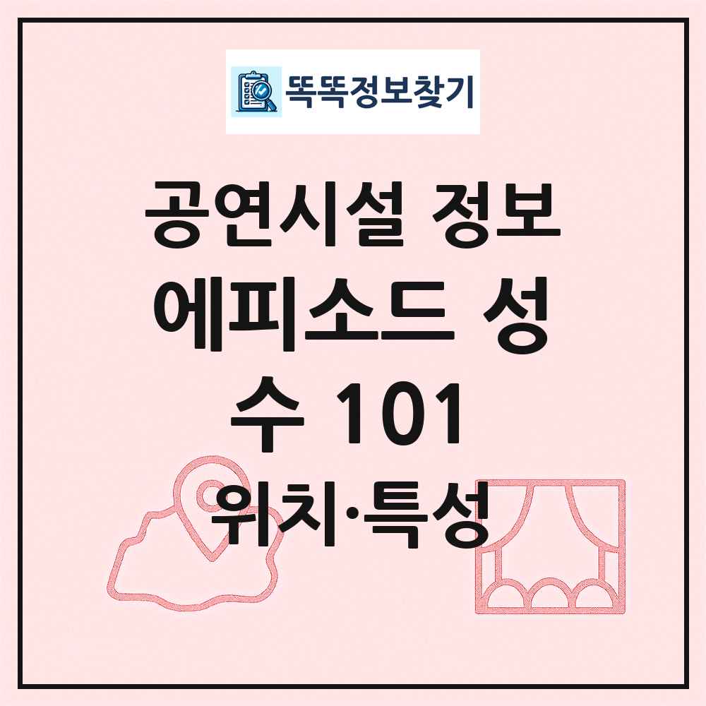 에피소드 성수 101 최신 공연시설 정보