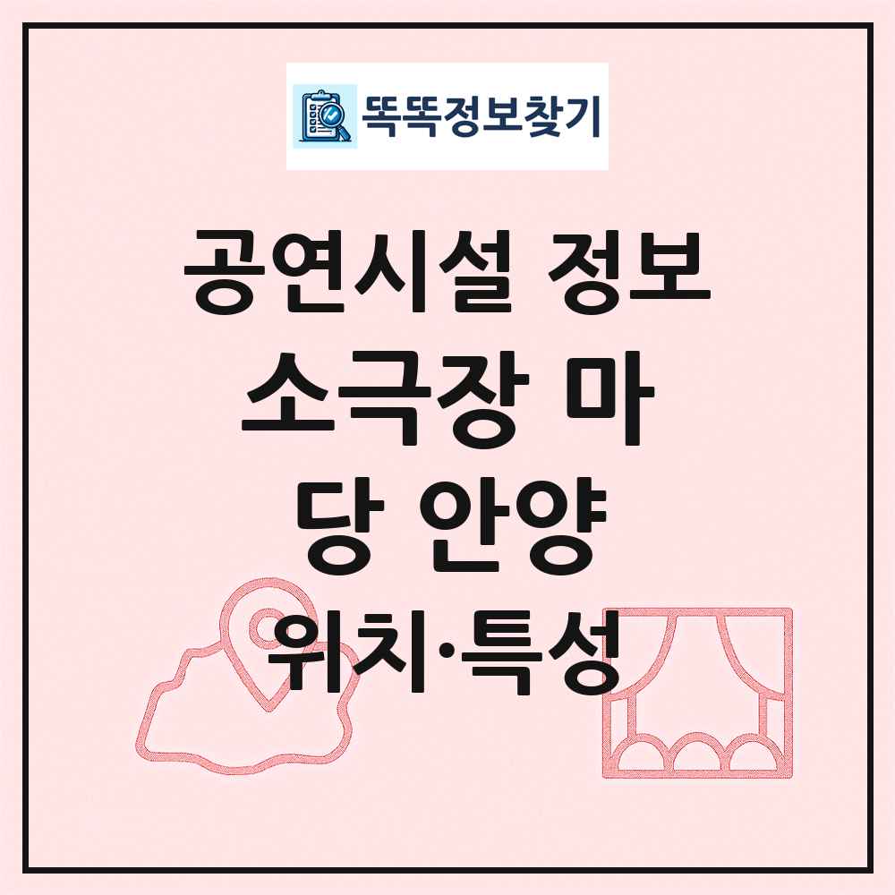 소극장 마당 안양 최신 공연시설 정보
