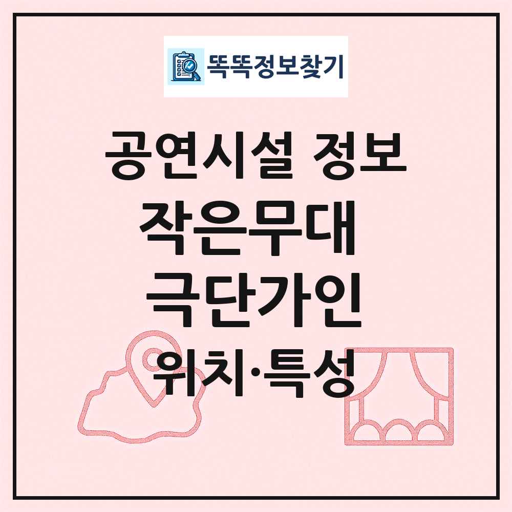 작은무대 극단가인 최신 공연시설 정보