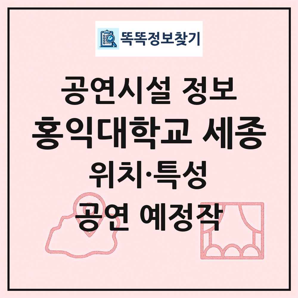 홍익대학교 세종 최신 공연시설 정보