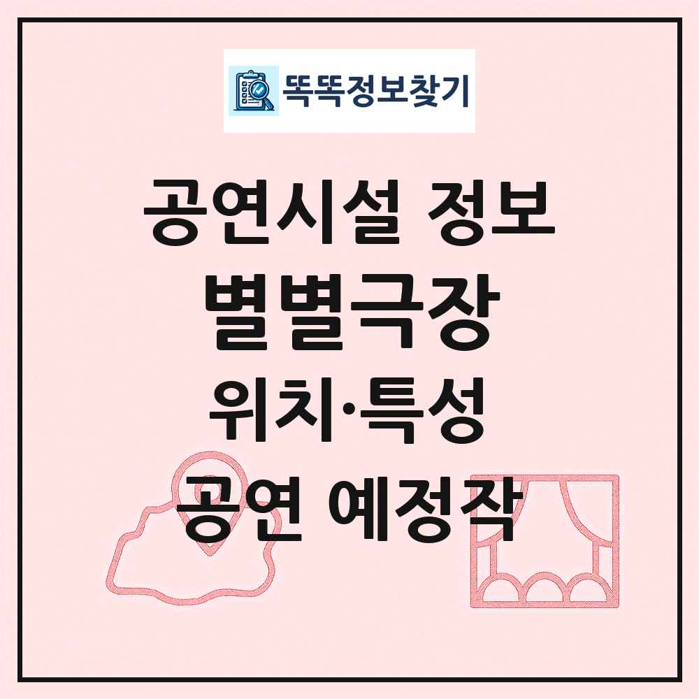 별별극장 최신 공연시설 정보