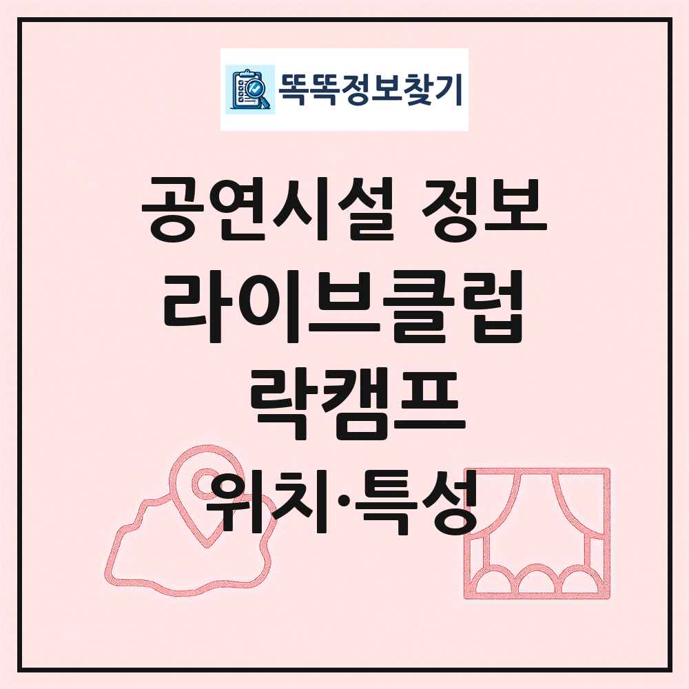 라이브클럽 락캠프 최신 공연시설 정보