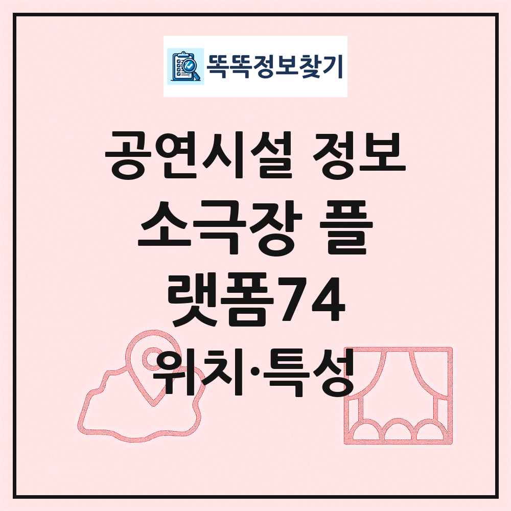 소극장 플랫폼74 최신 공연시설 정보