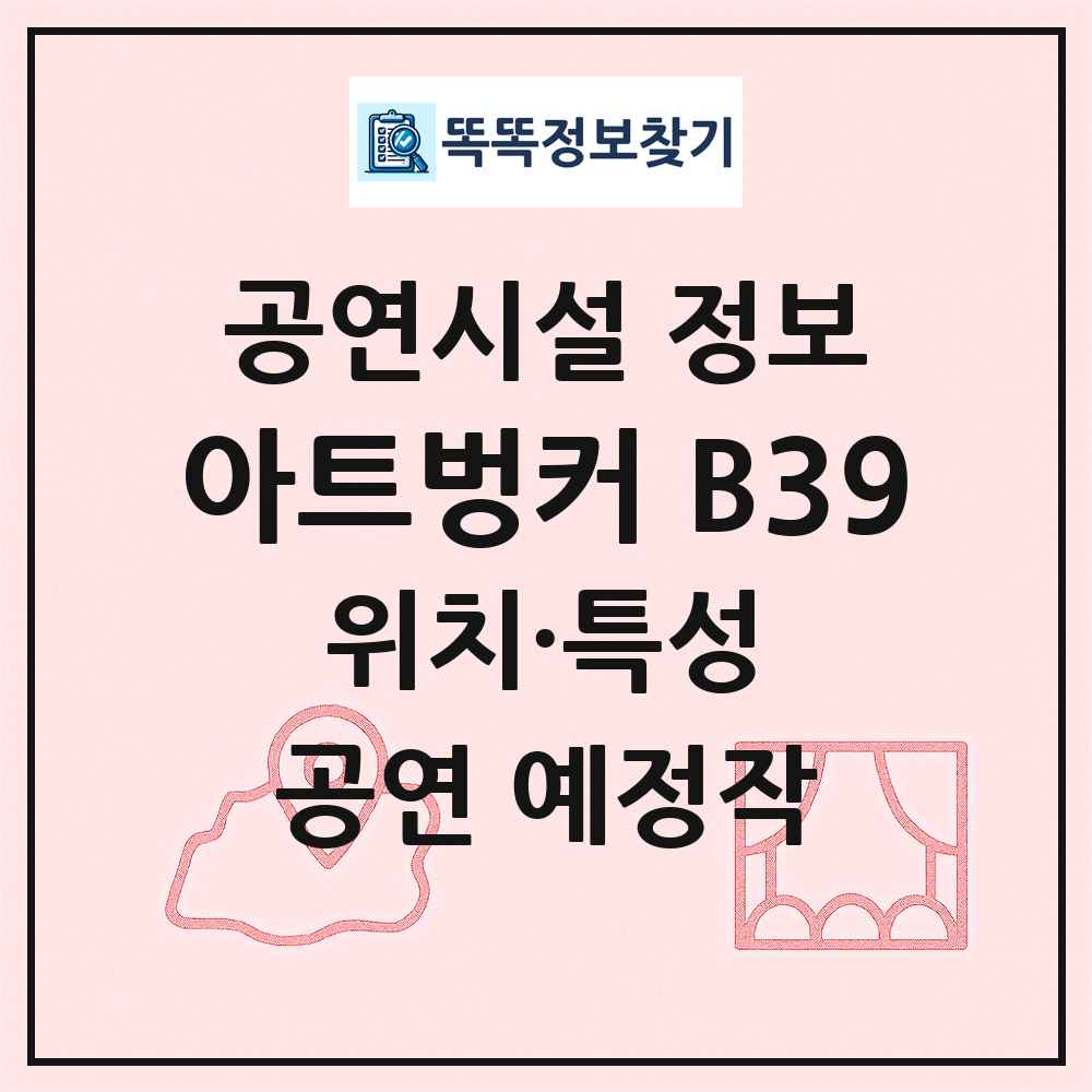 아트벙커 B39 최신 공연시설 정보