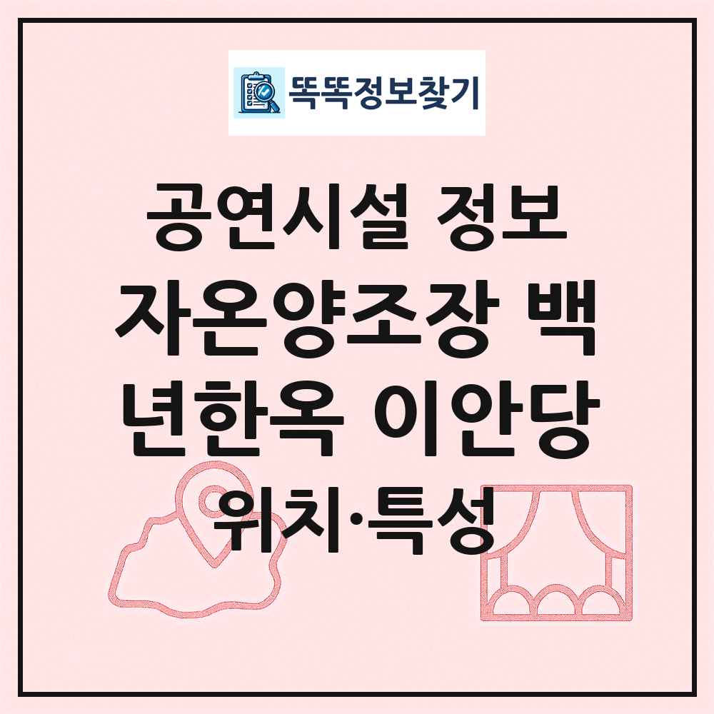 자온양조장 백년한옥 이안당 최신 공연시설 정보