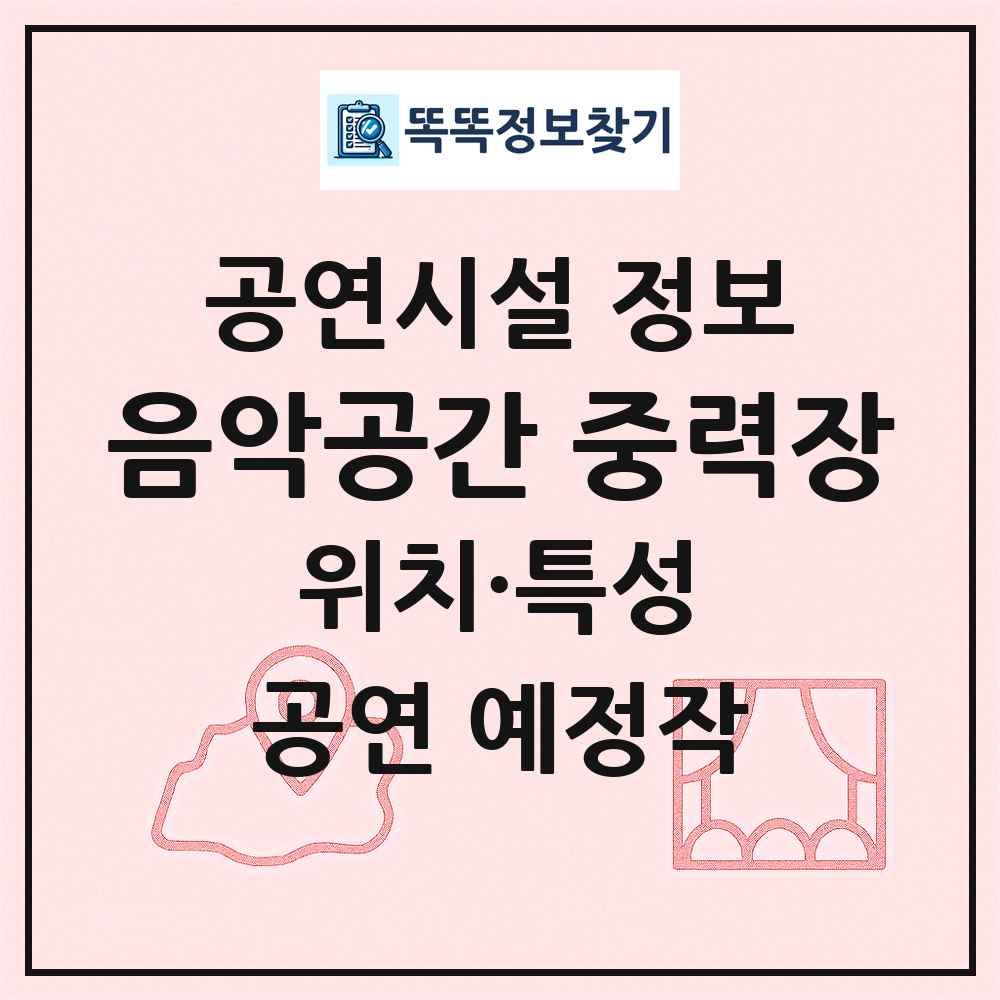 음악공간 중력장 최신 공연시설 정보