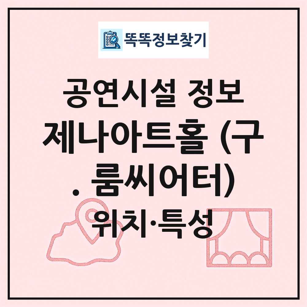 제나아트홀 (구. 룸씨어터) 최신 공연시설 정보