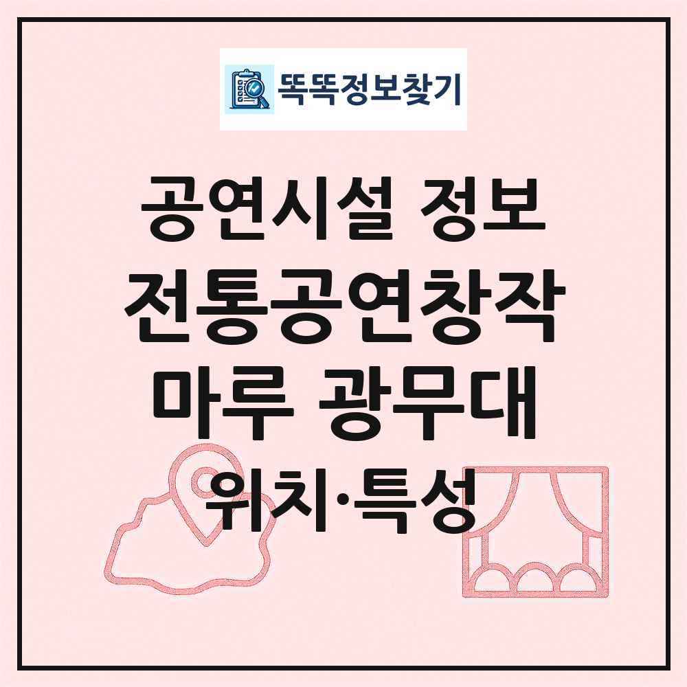 전통공연창작마루 광무대 최신 공연시설 정보
