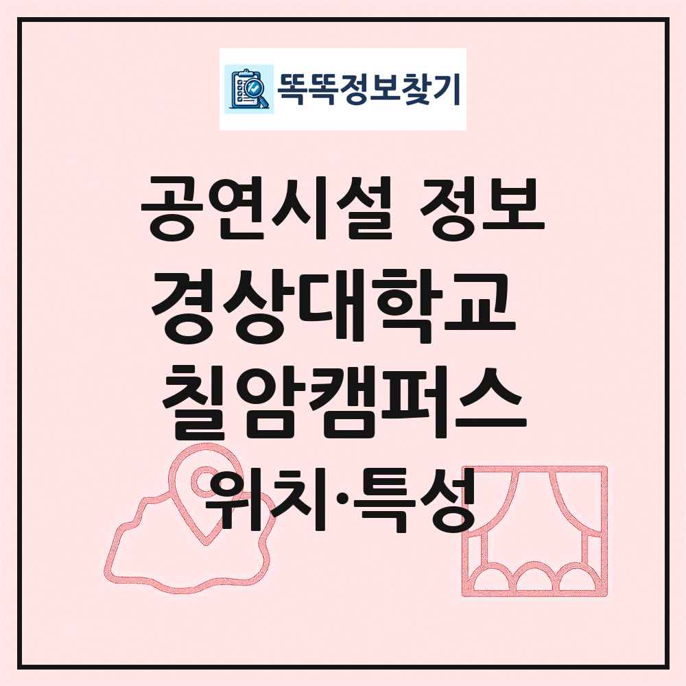 경상대학교 칠암캠퍼스 최신 공연시설 정보