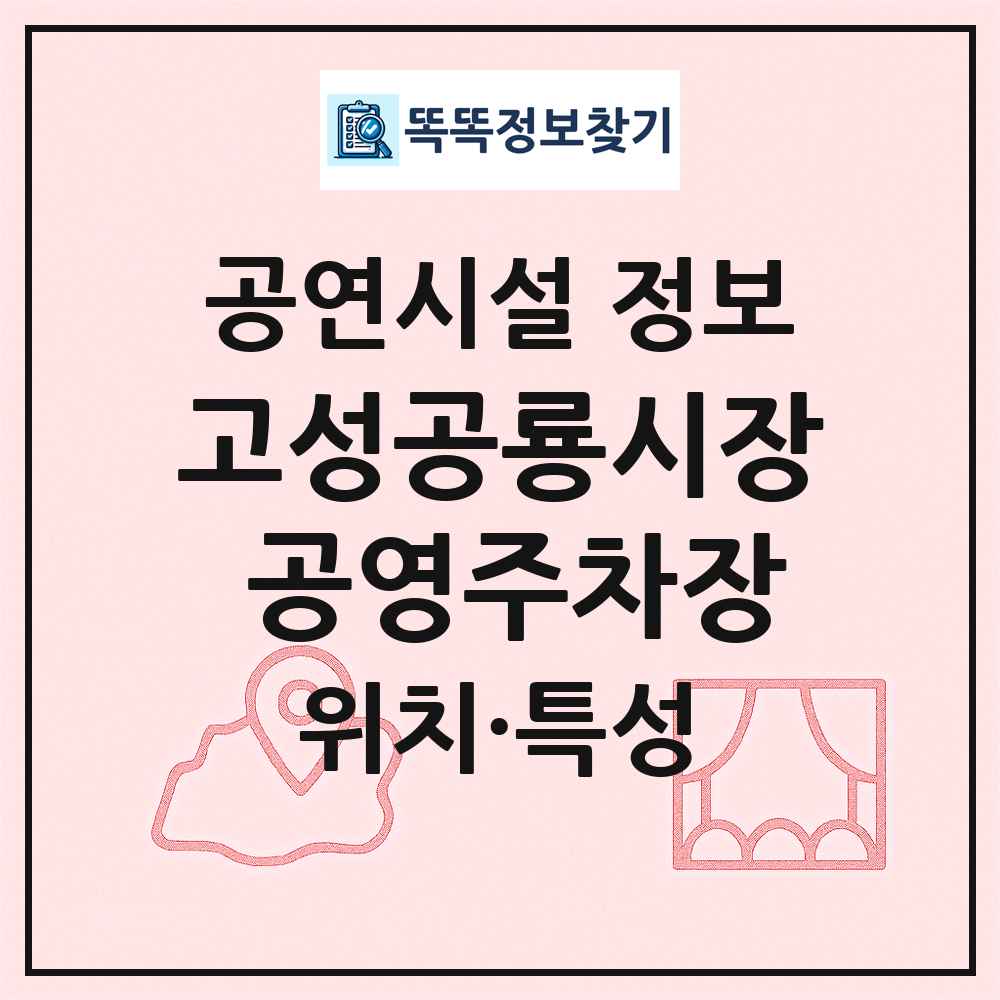 고성공룡시장 공영주차장 최신 공연시설 정보