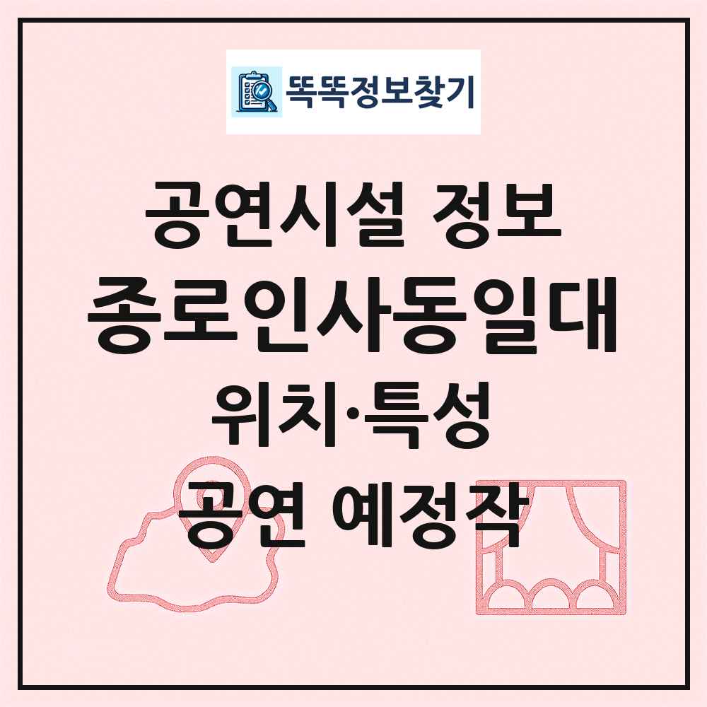 종로인사동일대 최신 공연시설 정보