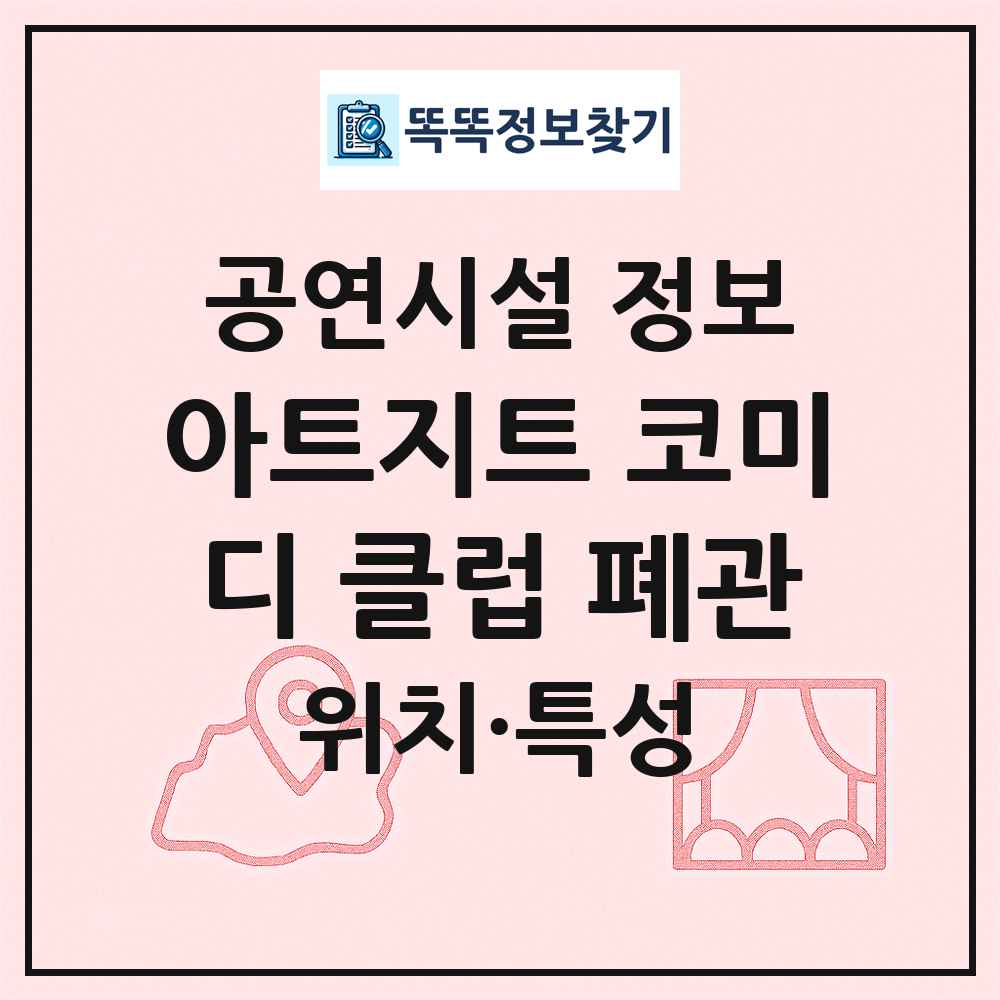 아트지트 코미디 클럽 폐관 최신 공연시설 정보