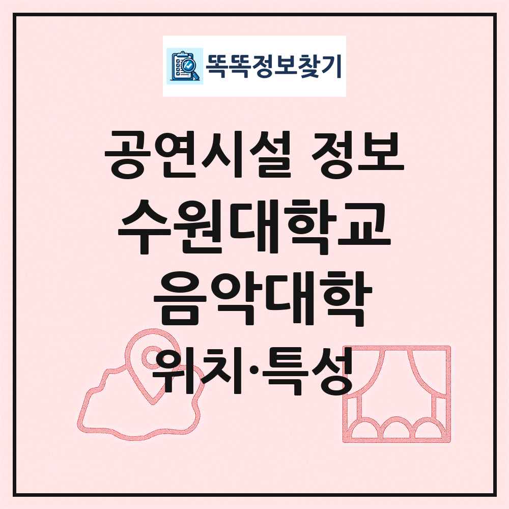수원대학교 음악대학 최신 공연시설 정보