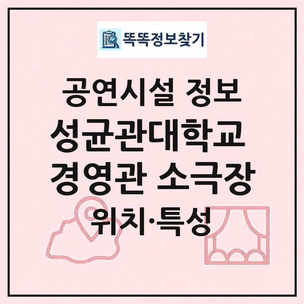 성균관대학교 경영관 소극장 최신 공연시설 정보