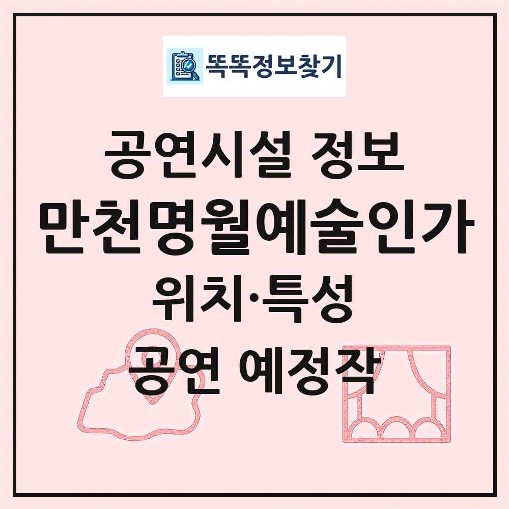 만천명월예술인가 최신 공연시설 정보