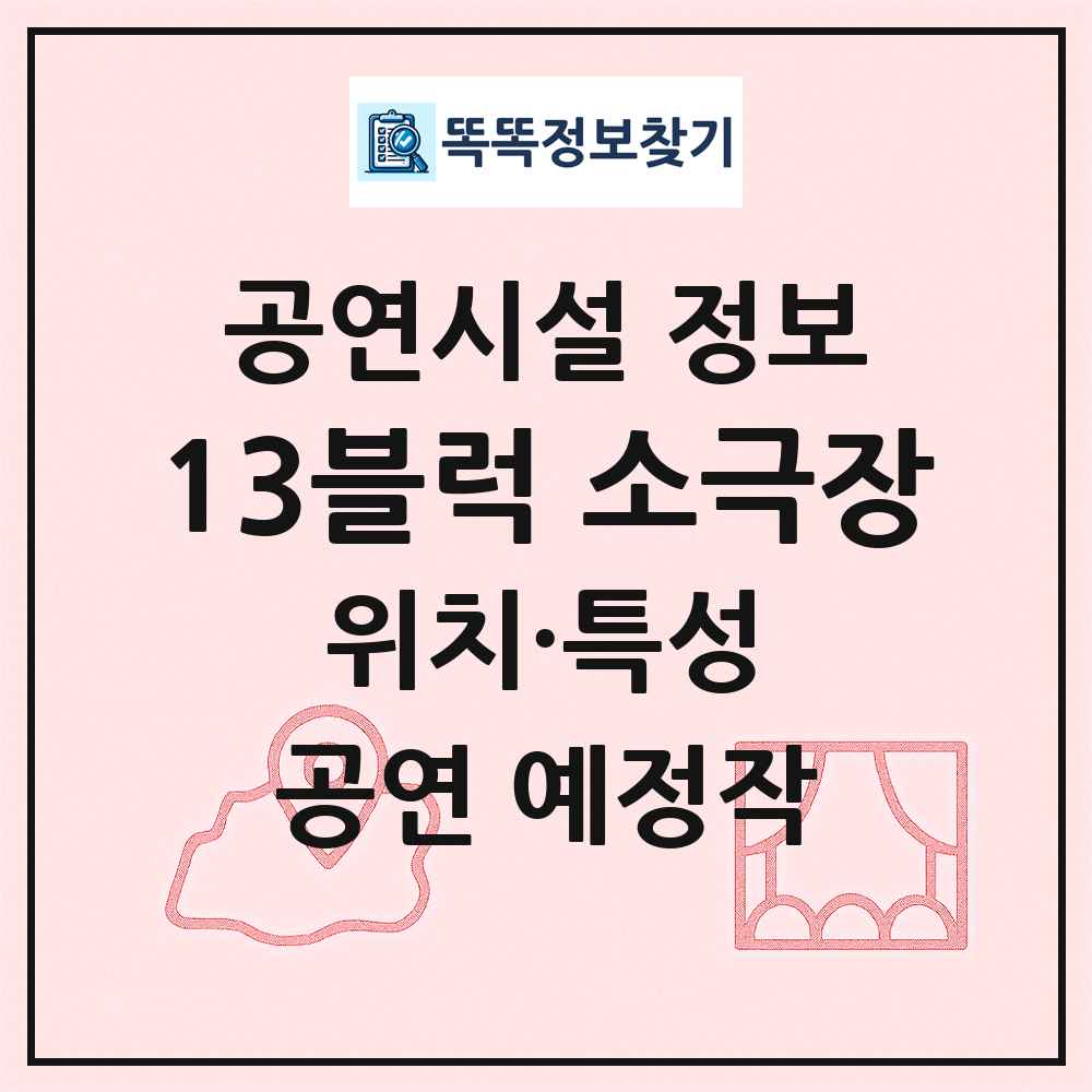 13블럭 소극장 최신 공연시설 정보