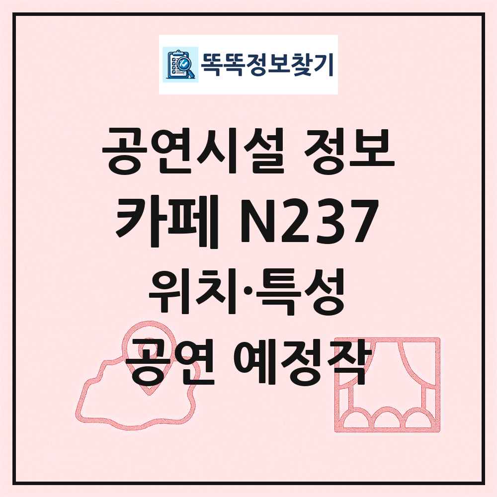 카페 N237 최신 공연시설 정보