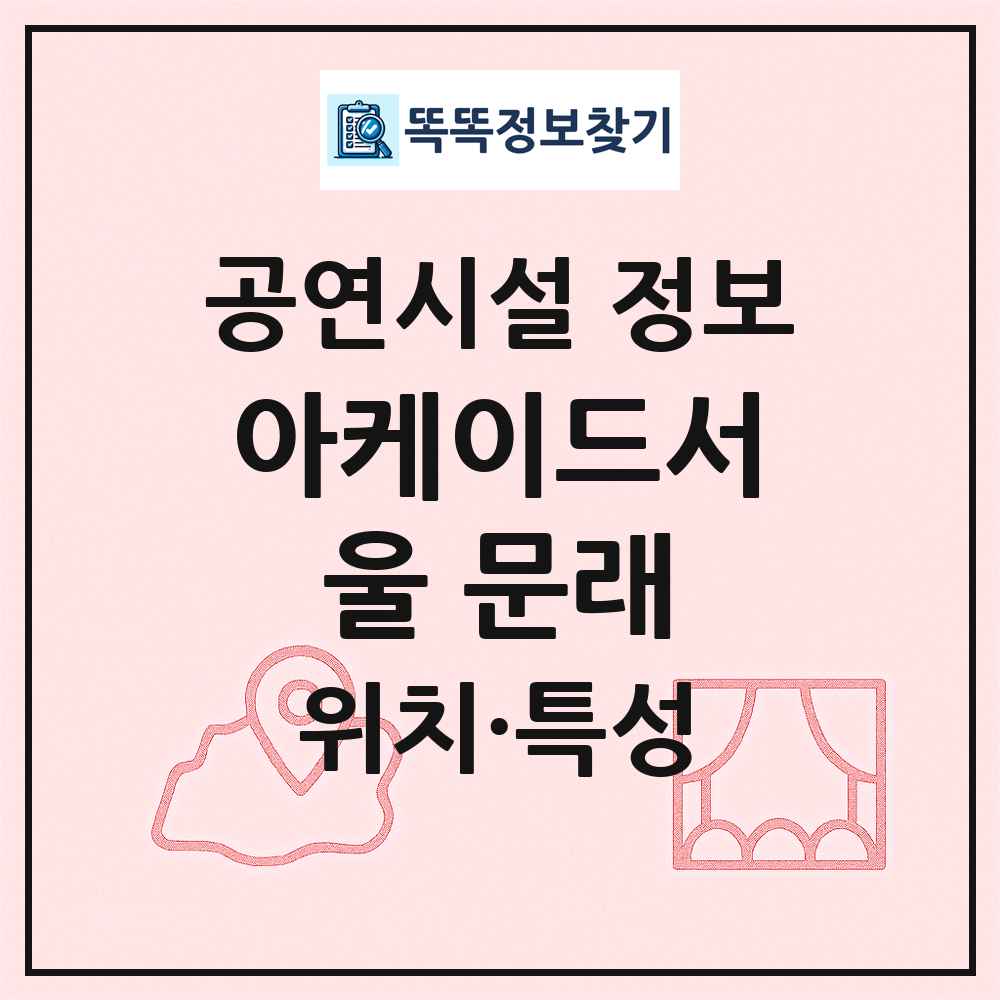 아케이드서울 문래 최신 공연시설 정보