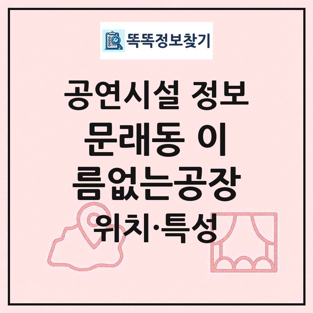 문래동 이름없는공장 최신 공연시설 정보