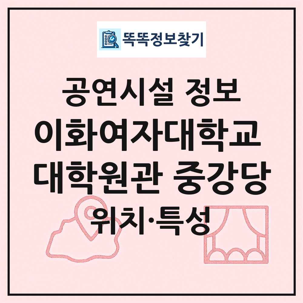 이화여자대학교 대학원관 중강당 최신 공연시설 정보