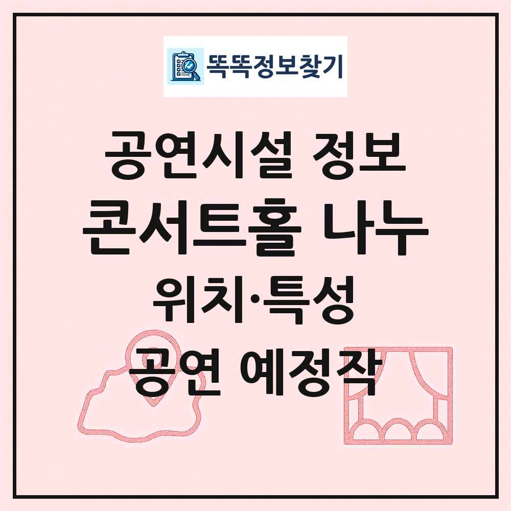콘서트홀 나누 최신 공연시설 정보