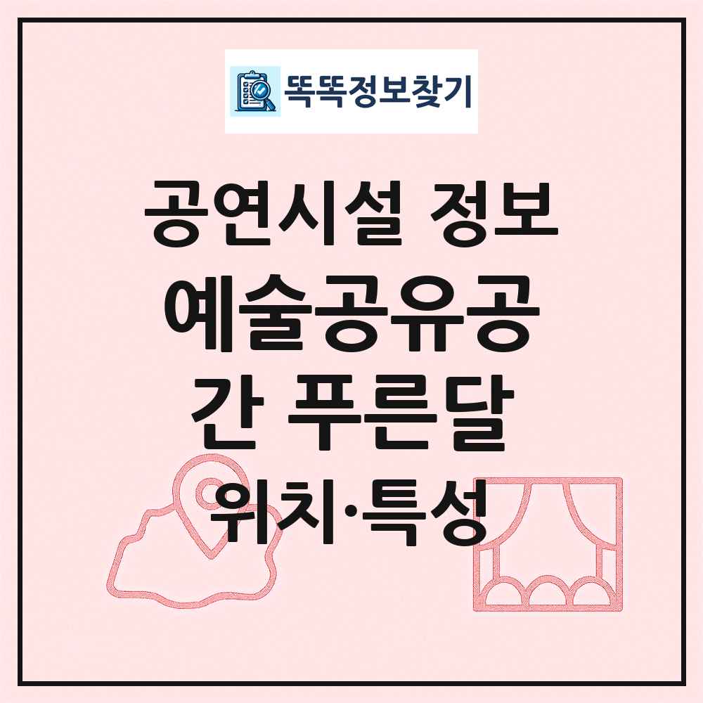 예술공유공간 푸른달 최신 공연시설 정보
