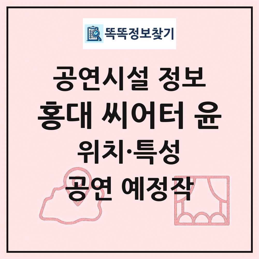 홍대 씨어터 윤 최신 공연시설 정보