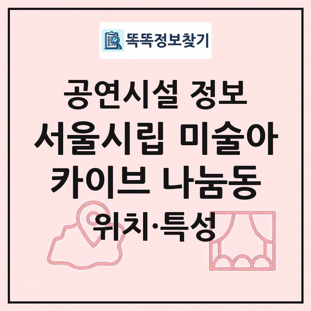 서울시립 미술아카이브 나눔동 최신 공연시설 정보